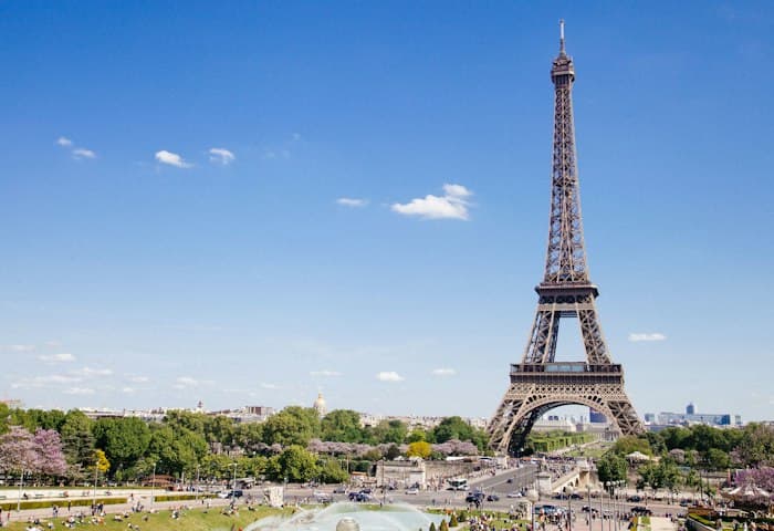 Eiffel Tower and gardens in Paris