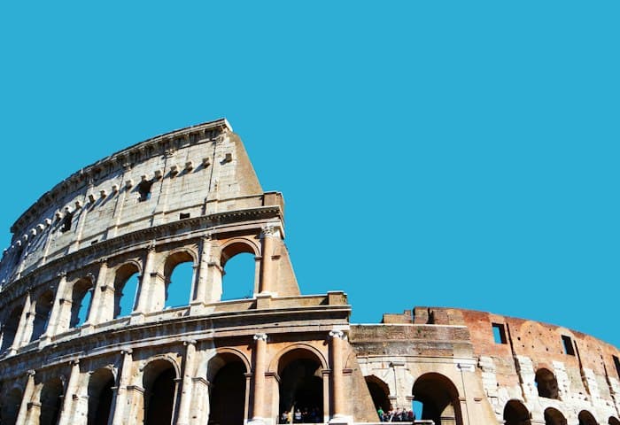 Ancient walls of the Colosseum in Rome